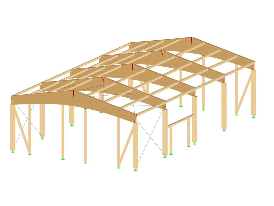 Pavilhão de madeira laminada colada